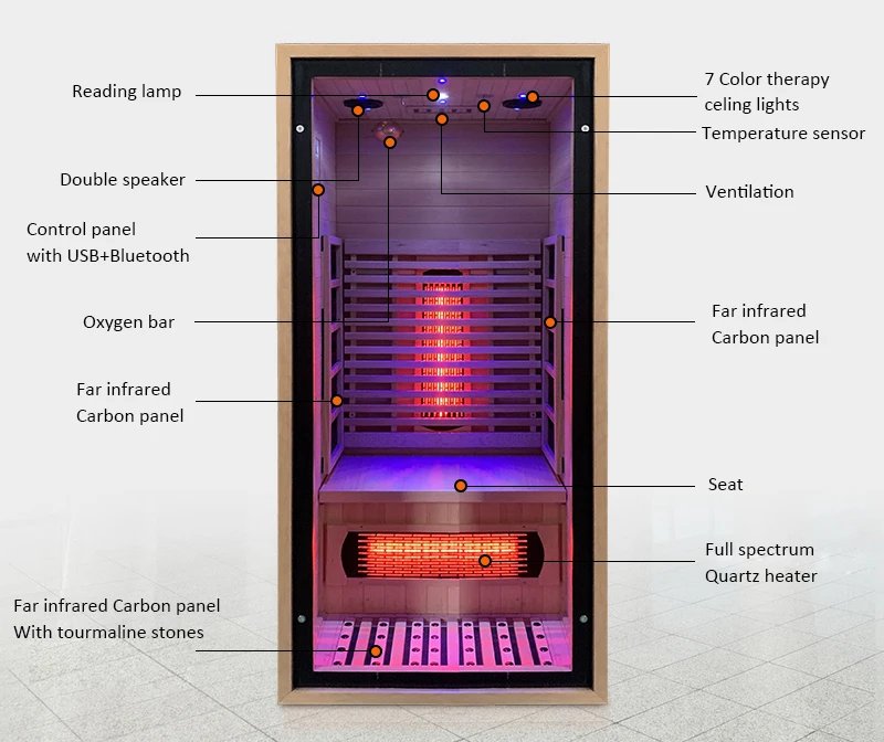 Infrared Sauna Room 1 Person Size Far Infrared Sauna Room With Heater