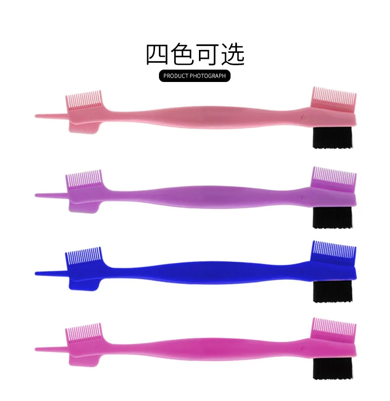 Multi functional eyebrow brush,  edge hairline dyeing brush, baby hair comb and beauty tool 3 in 1 Edge Control Brush With Logo