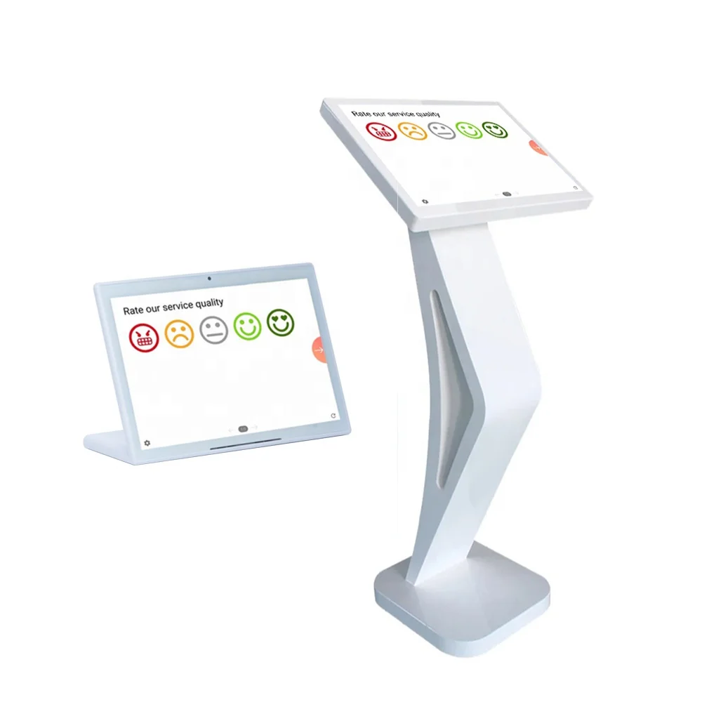 Desktop or floor standing can cooperate with queuing system 10 inch evaluation system feedback tablet customer feedback terminal