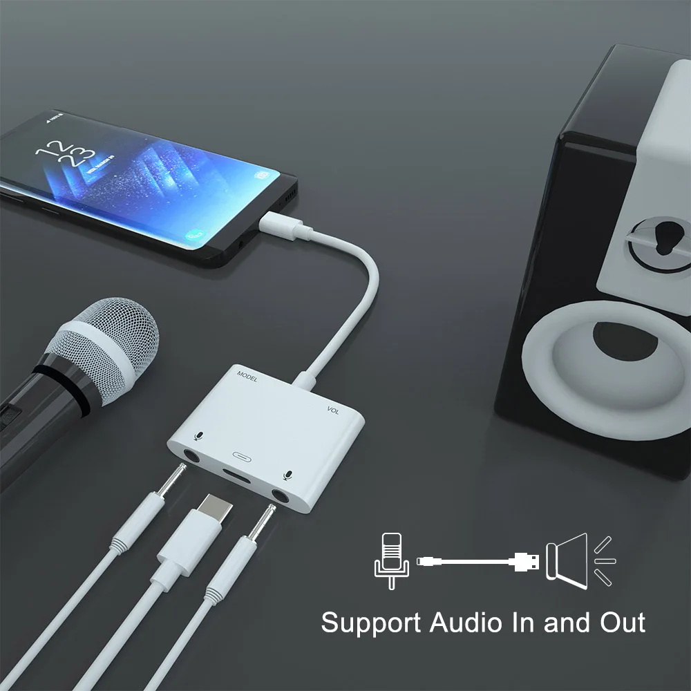3 in 1 Type C USB Sound Card Digital Audio Charge Adapter With 5 Different Models with PD Fast and Phone Calls