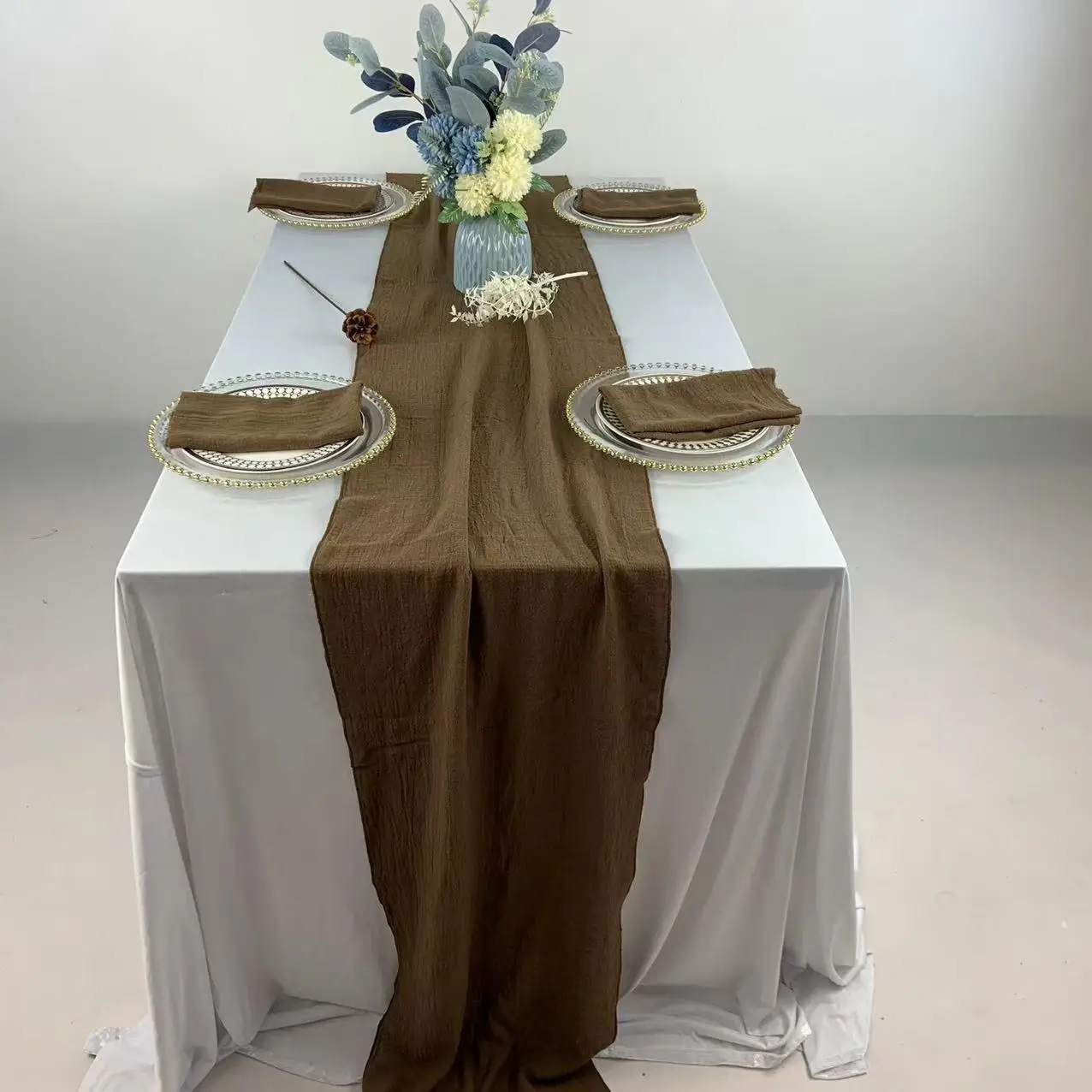TR019 марлевая скатерть, льняные скатерти, Скатерть для свадьбы