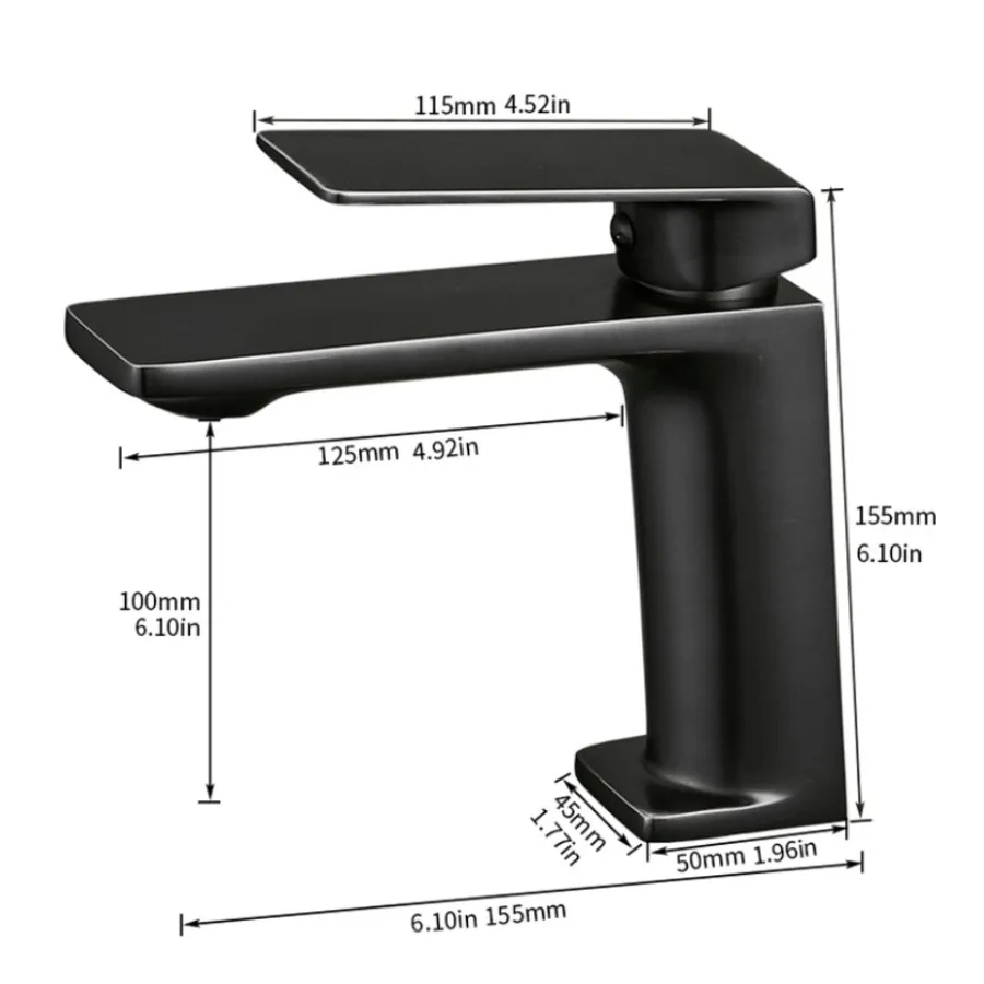 Bathroom Sink Tap Brass Faucet Modern Single Hole Wash Hand Basin Tap One Handle Water Mixer Cold Hot Water Faucet