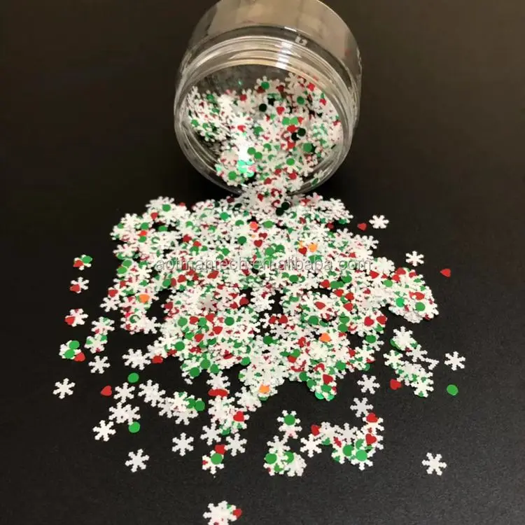 2oz 57 gram shaker jar snowflake glitter shape bulk mickey mouse glitter for Christmas phonecase and tumblers