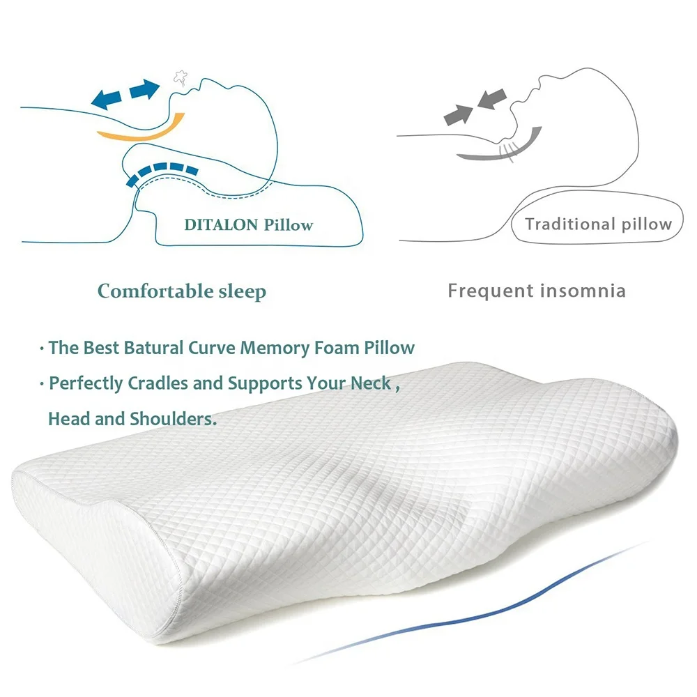 Premium cervical Pillow memory foam/ cervical sleeping pillow  with pillowcase