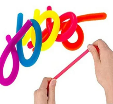 TPR Noodle Toy Stress Relief colorful Stretch Rope Sensory Fidget Stretch Toys Noodles  Elastic  toys