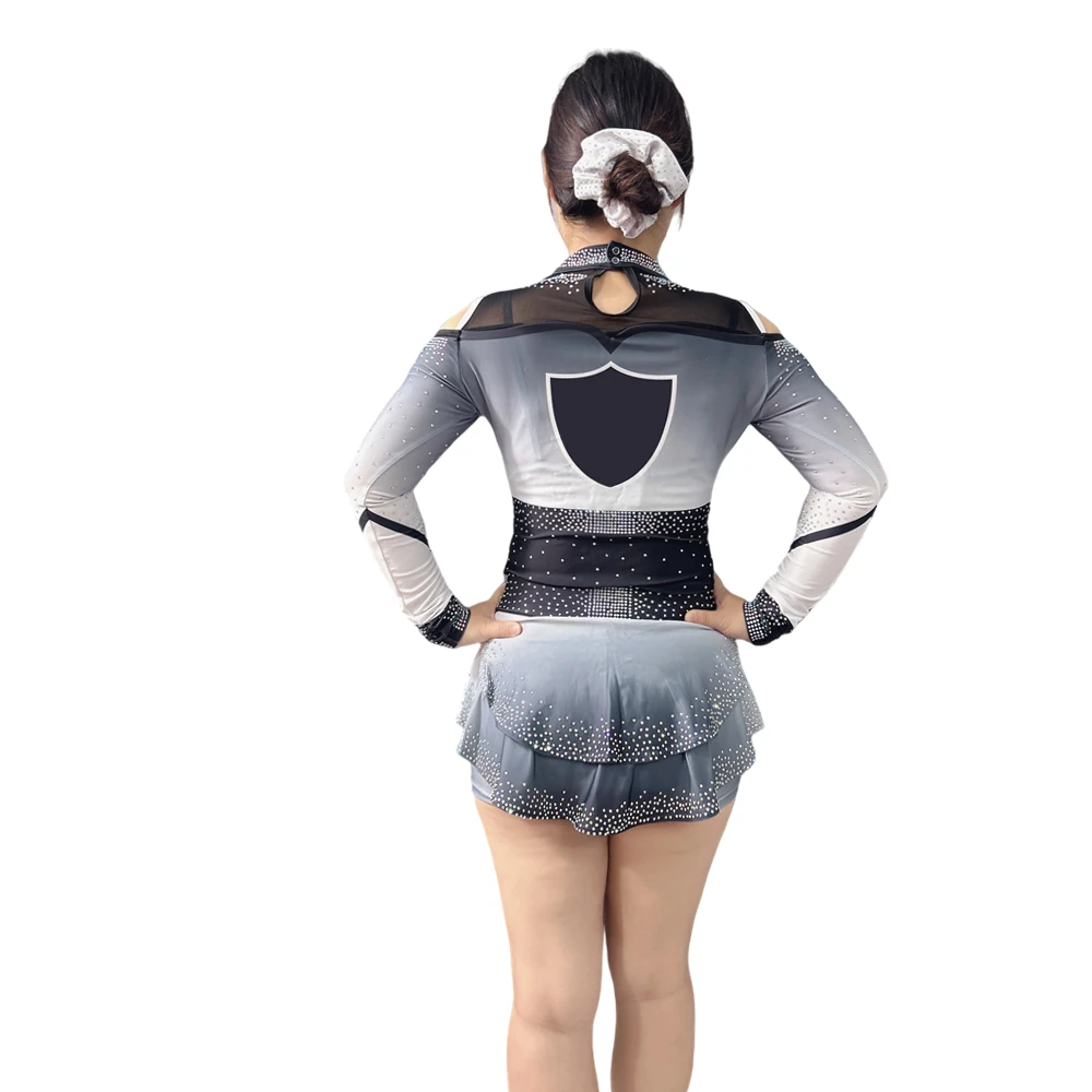 Ace Sports Customizable Cheerleading Uniforms Youth Flowly Skirts Sets Shiny Rhinestones OEM Cheerleader Costume Girls Wholesale