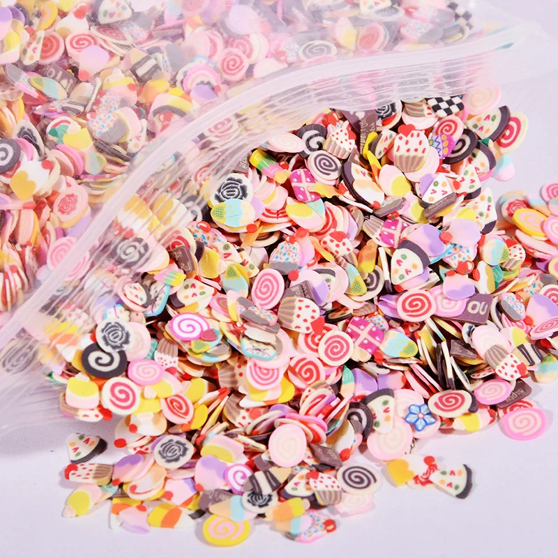 1000 Slime fillings diy crystal drop fillers accessories soft manicure pottery cartoon fruit slices