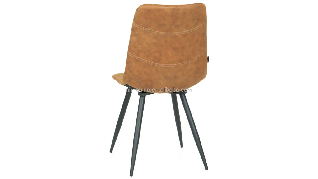 Industrial retro rustic brown leather bistro cafe dining chair