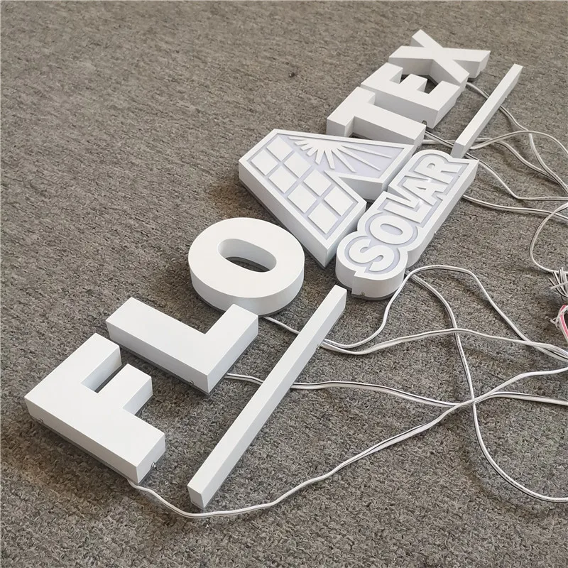 Professional customized shop name design board 3d stainless steel backlit led letter sign