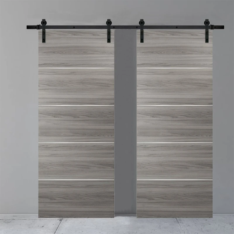 Shower Corner Entry Sliding Solid Wood Barn Flush Door System In Dubai