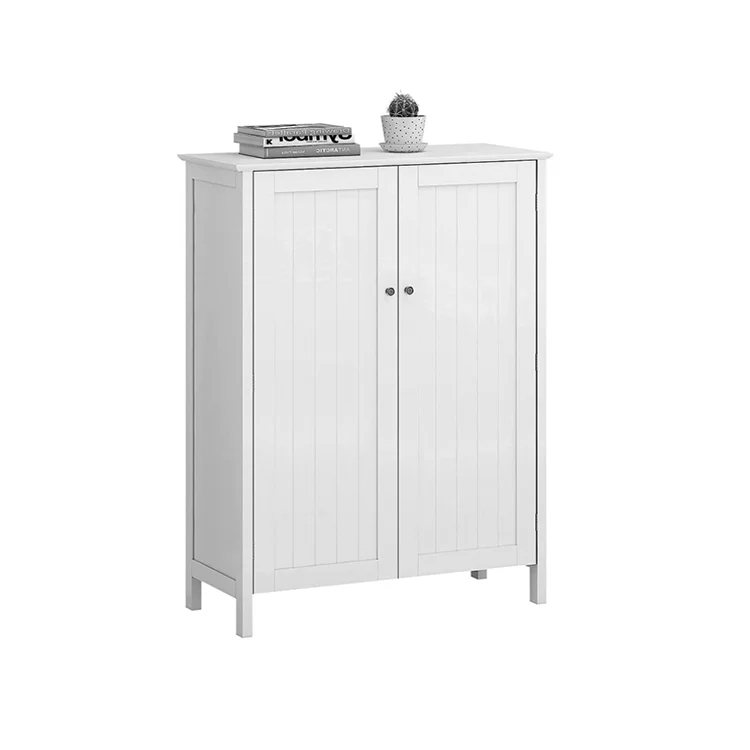 Function Home Contemporary 2-Door Shoe Cabinet Wood 5 Tier Shoe Organizer for 20 Pair Shoes Floor Storage Cabinet