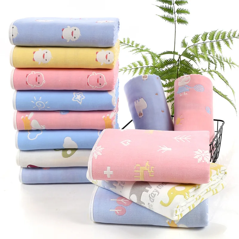 big size printed cute pattern 100% cotton fabric kids air condition quilt blanket quilt towel