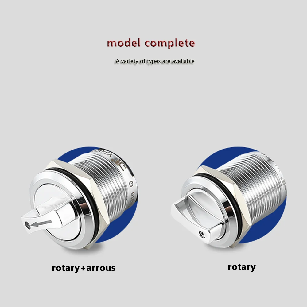 22mm steel dustproof rotary 12v 24v light switch 2/3 positions pin push button switch