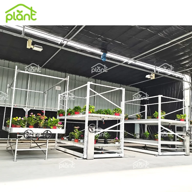 Mobile Multilayer Grow Racking System Microgreens Rack Indoor Plant Racks