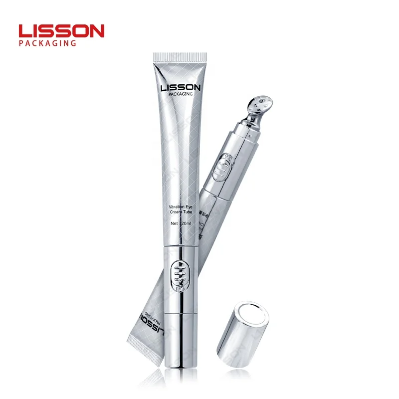 Luxury Toleransi Zinc Alloy Vibrating Eye Cream Massage Tube Packaging Metal Applicator