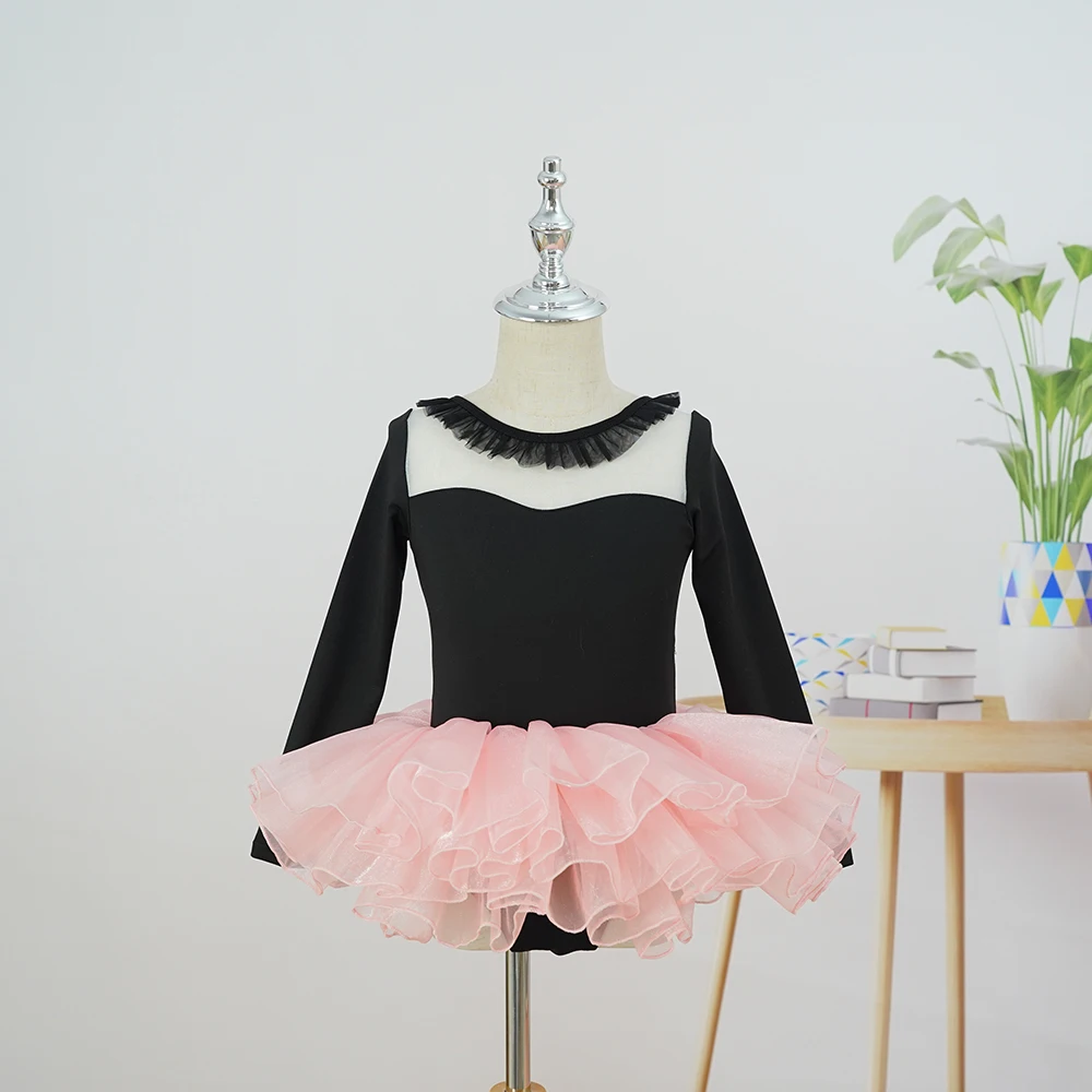 Good quality hot sales new trendy V back pink girls dance ballet tutu for kids