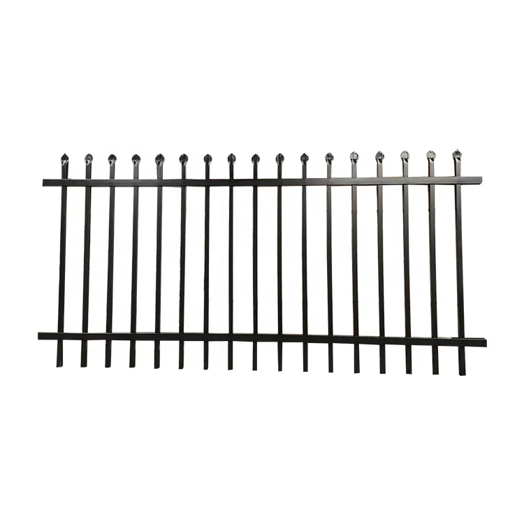 6ft 8ft black powder coated wrought iron metal fencing railings