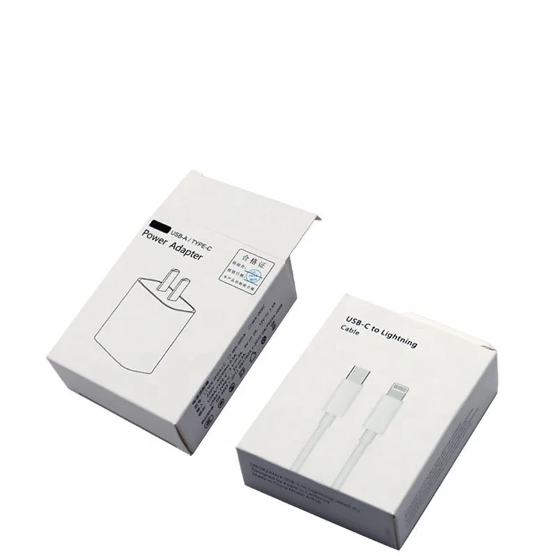 Factory Fast Charging Packaging Box 20w Charging Head Carton Data Cable Packaging Box Charger Packaging Box Customization