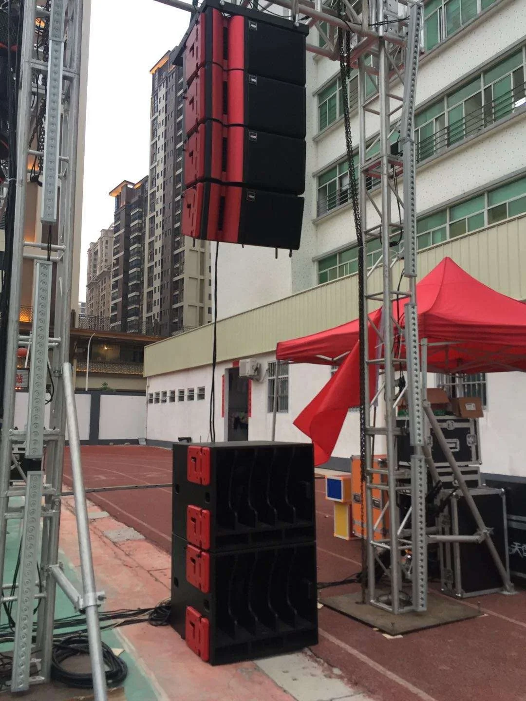 Long stroke plane wave output type Outdoor performance passive line array speaker 8+4