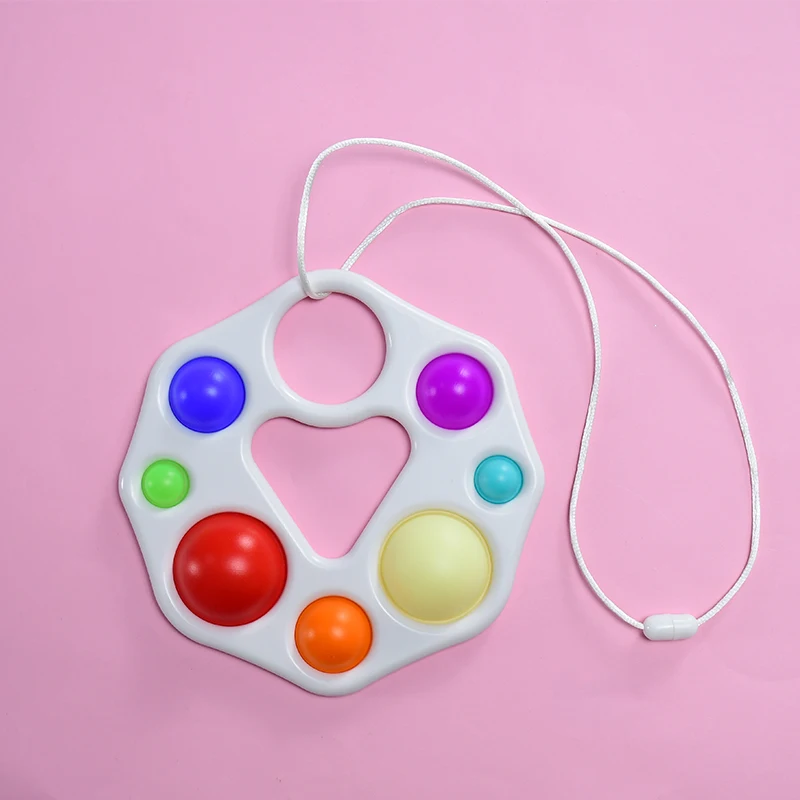 Pressing The Hand To Push Fidget The Colored Ball, Infant Decompression Silicone Fidget Sensory Toy Bubble Popping