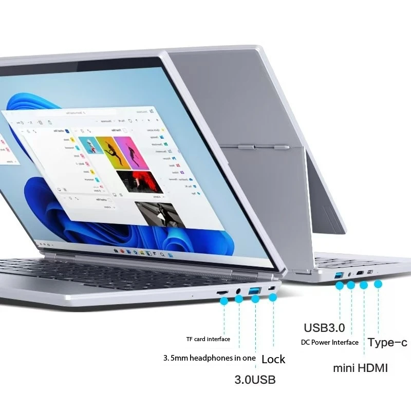 14-Inch Touch Screen Foldable Laptop with Intel Graphics SSD Hard Drive IPS Panel English Keyboard Metal Body New Product
