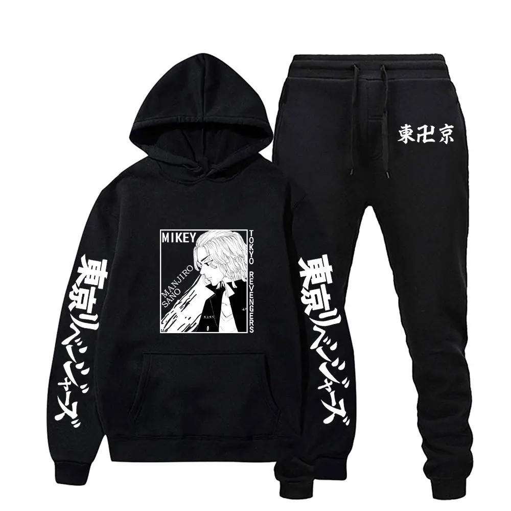 Amazon Hot Sale Unisex Sports Sweatshirt Anime Peripheral Sweatpants Sports Set Japanese Anime Tokyo Revengers Hoodies Set