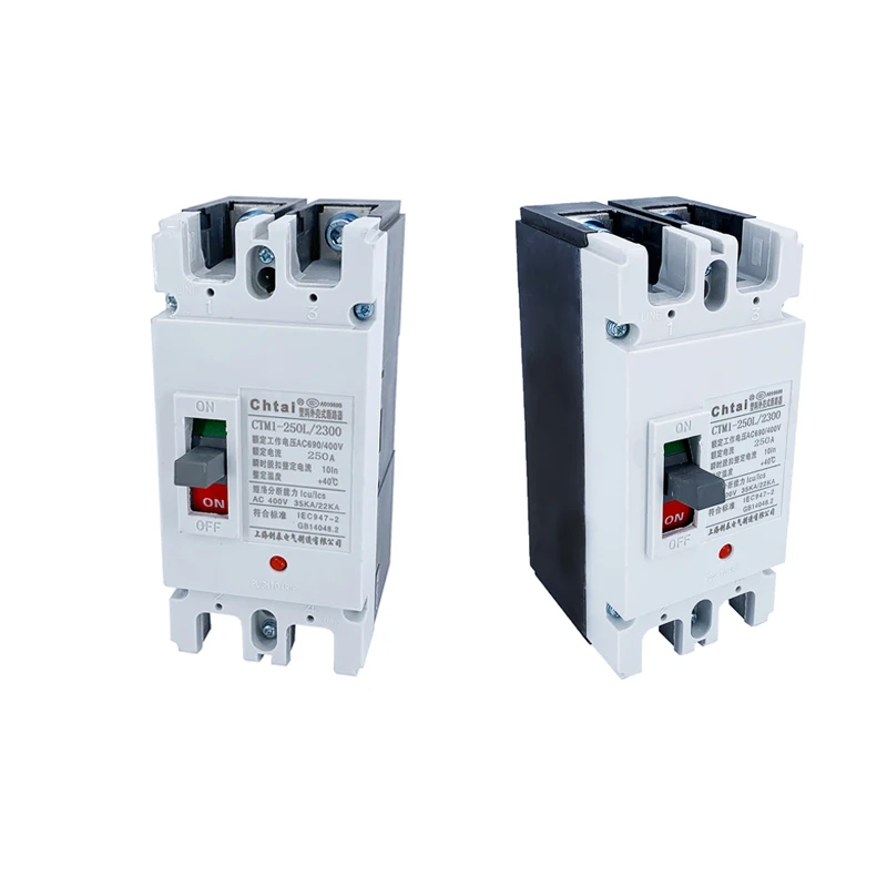 miniature moulded case circuit breaker CTM1-250L 100A to250A mccb main 200a 2p electrical earth leakage two poles