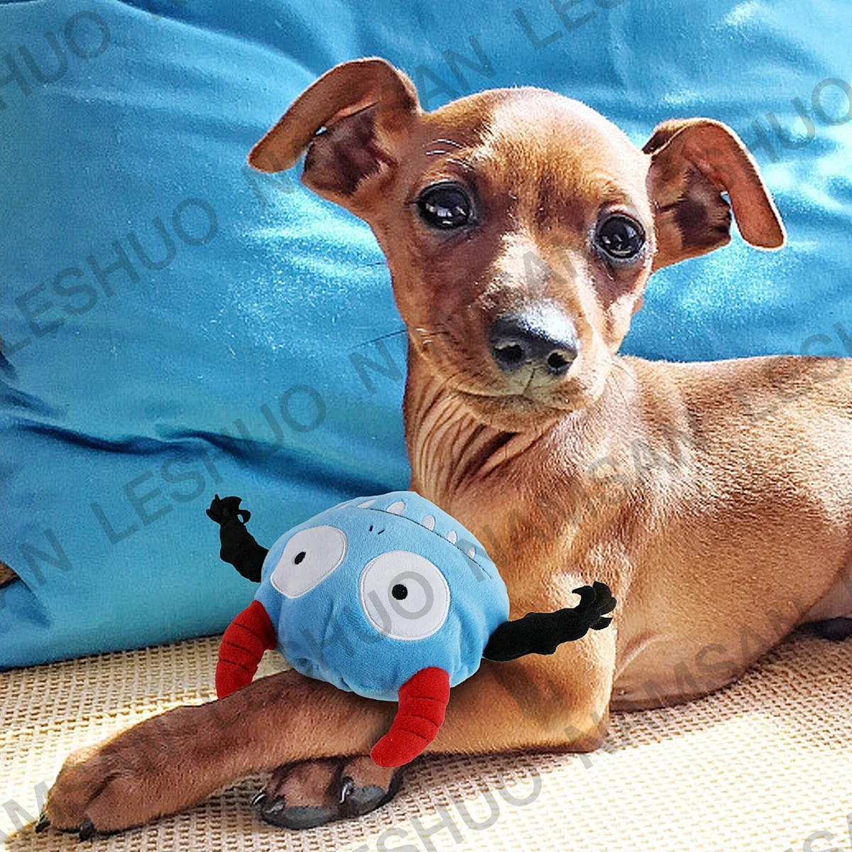 Dog Electric Plush Toy Pet Interactive Toy with Funny Barking Attractive Bouncing Ball for Dog