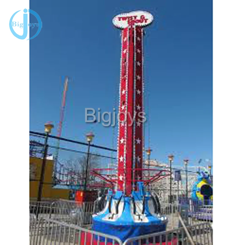 adult thrill ride 10m high free fall rotary tower sky drop tower for amusement park