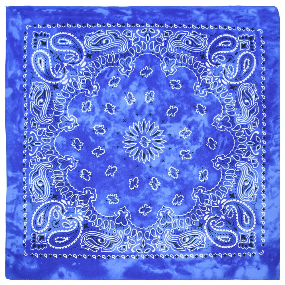 Wholesale Tie Dye Polyester Paisley Bandana Custom Print Hip Pop Colorful Paisley Bandana Scarf
