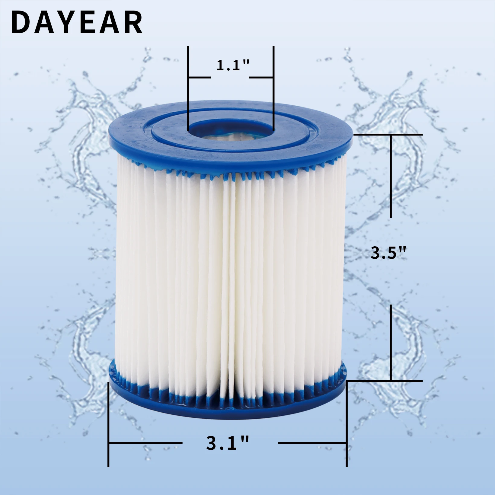 Powerful Filtration Performance  Water filter Cartridge and Carbon Block Replacement for  BESTWAY Type I Pool Filters