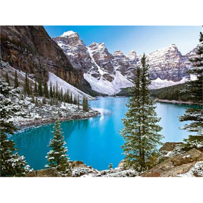 
5D Diamond Painting DIY Large Snow Mountain Landscape Art Kits for Home Wall Decor 