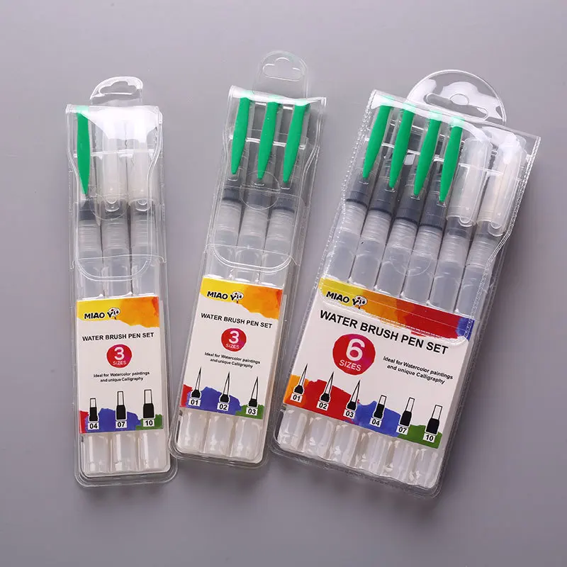 Wholesale Water Brush Pen With Plastic Handle Flat/Round Tips