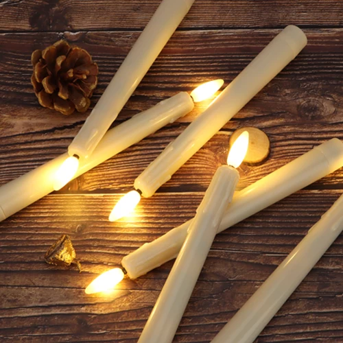 Led Taper Flameless Candle With Real Flame Design 3D Flame Battery Operated WindowCandles,Suitable For Home Wedding Dinnar Table