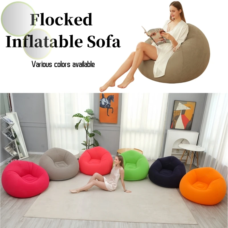 New Arrivals Beige Beanbag Large Inflatable Sofa Chairs Lounger Seat Bean Bag Sofas Pouf Puff Couch Tatami Living Room Supply