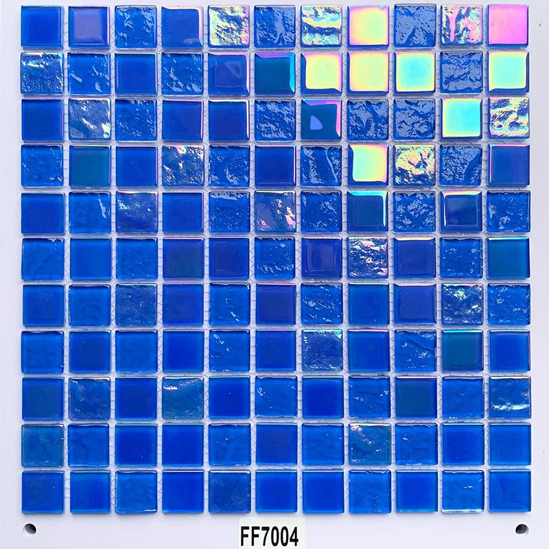 Customization Stunning Pool Blue Color Glaze Glass Tile 300x300mm Mosaic Tiles for Elegant Aesthetics