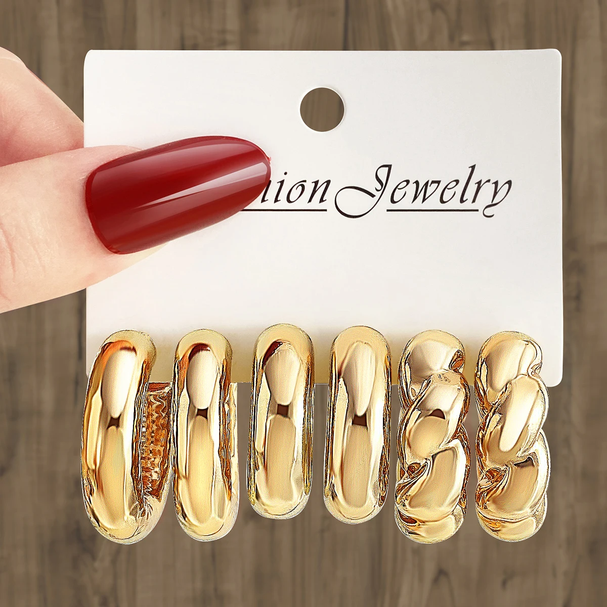 New Fashion 3pcs/set Gold Silver C shape Big Water Drop Hoop Earrings Set For Women Jewelry Party Gift Punk Stud Earrings