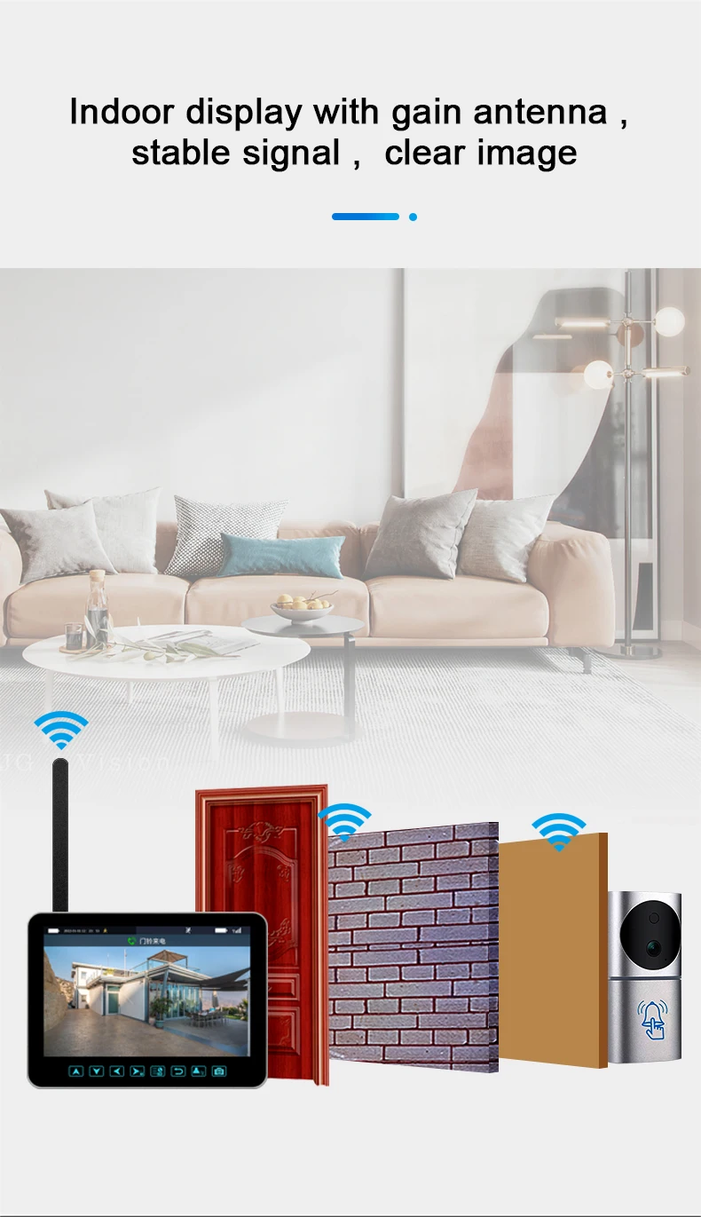 1080P HD 7 Inch Display Smart Home Security Wireless Camera Video Doorbell