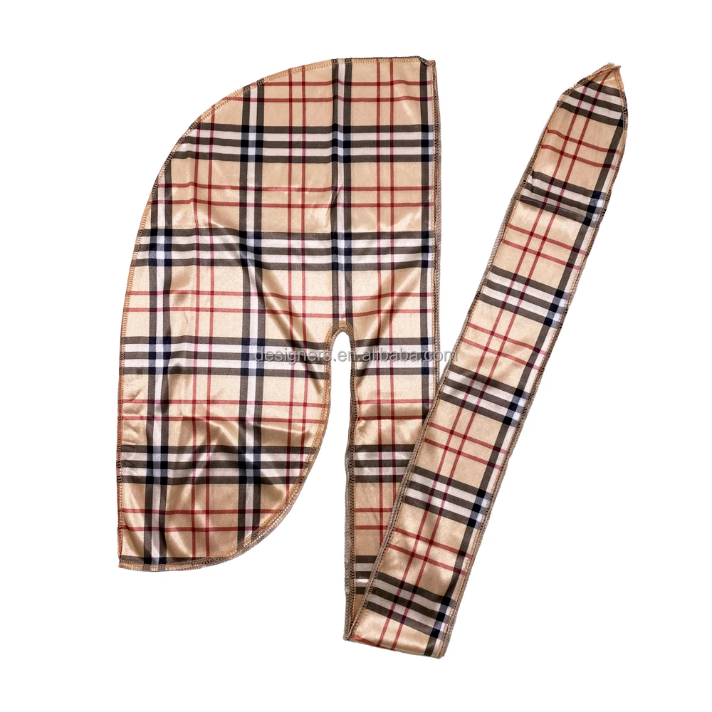 Wholesale Satin Silky Velvet Designer durag for men and women