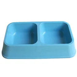 Lovely pet bowl double-layer color biodegradable cat and dog drinking rice basin