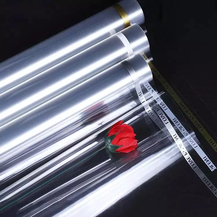 58cm*20m/Roll Transparent Plastic Cellophane Glassine Paper Flower Wrapping Paper with English Letter Printing