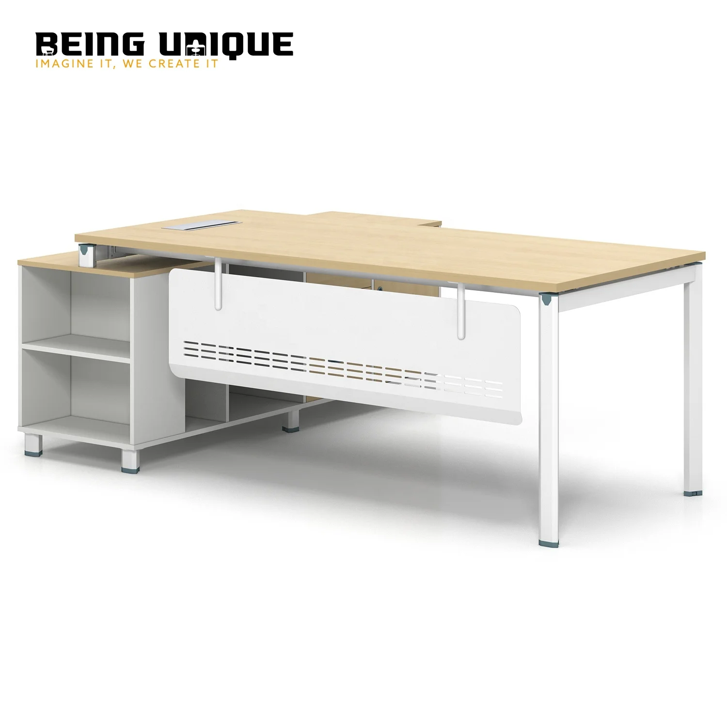escritorio Popular ejecutivo moderno de madera de oficina con credenza modern executive boss table desks for offices