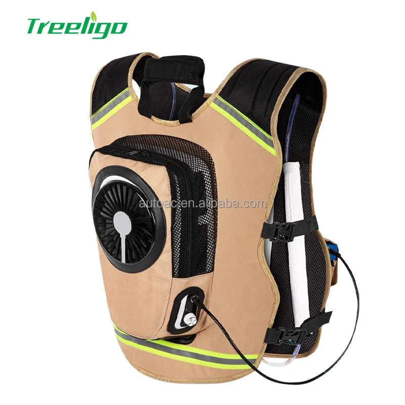 Wearable Cooling Air Conditioning Vest Rechargeable Air Conditioned Clothes 9600mAh Battery Powered Vest for Hot Weather Work