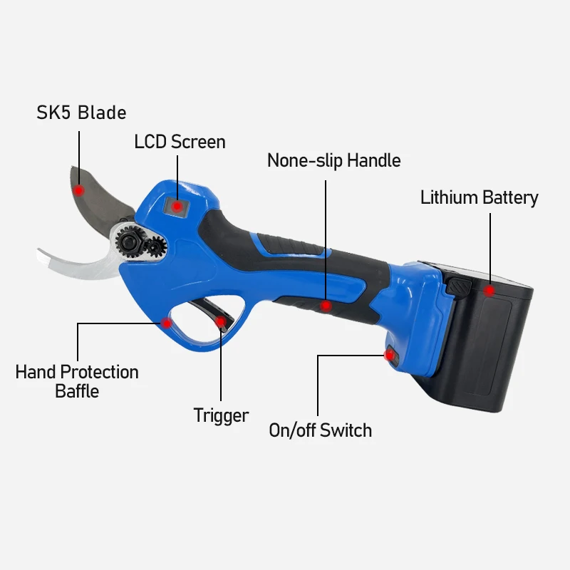 35MM Wireless Progressive Electric Tree Pruner Professional Battery Pruning Scissors