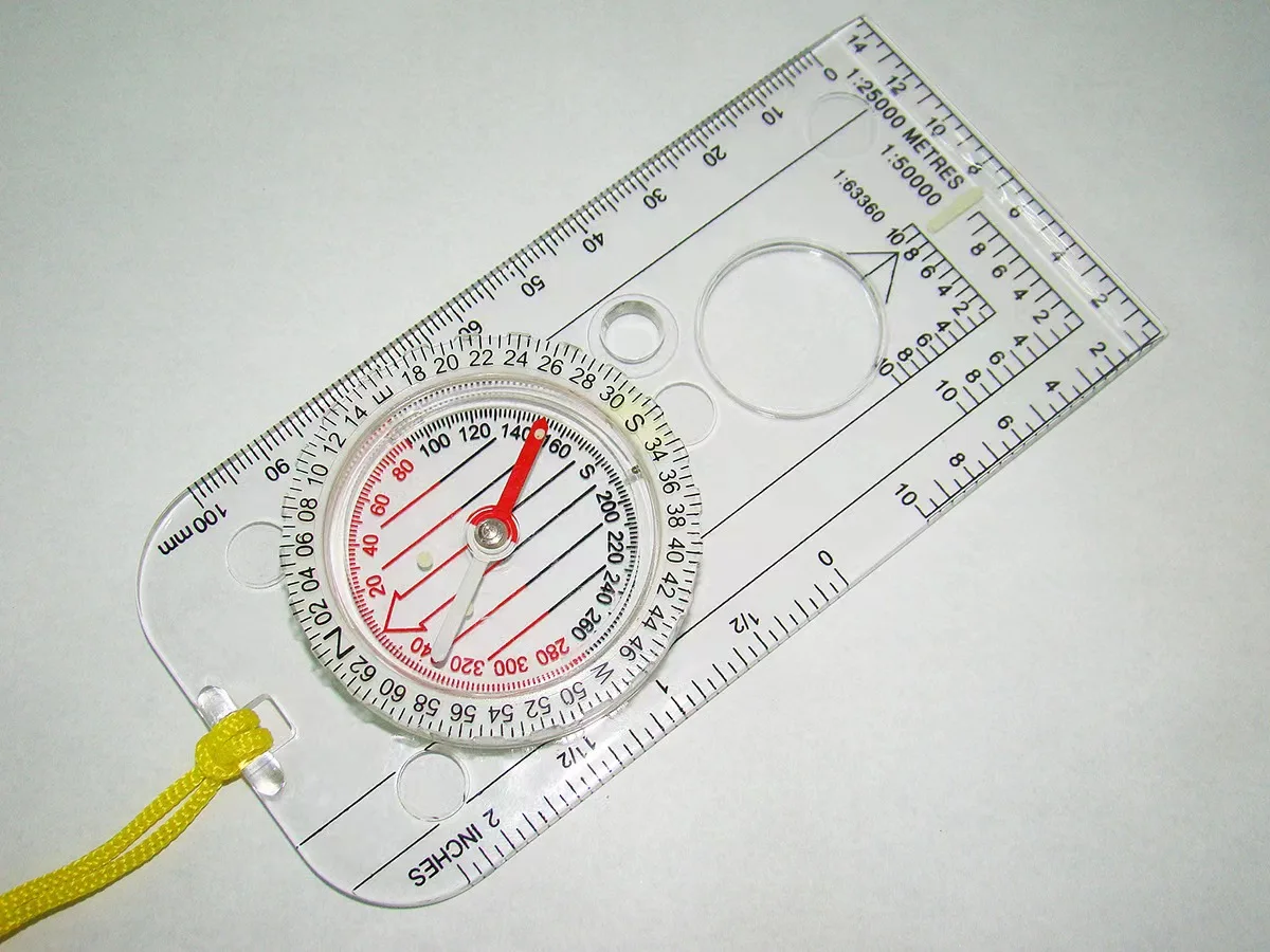 hot selling Transparent map measure orienteering compass with scale,Pocket compass,promotion gift