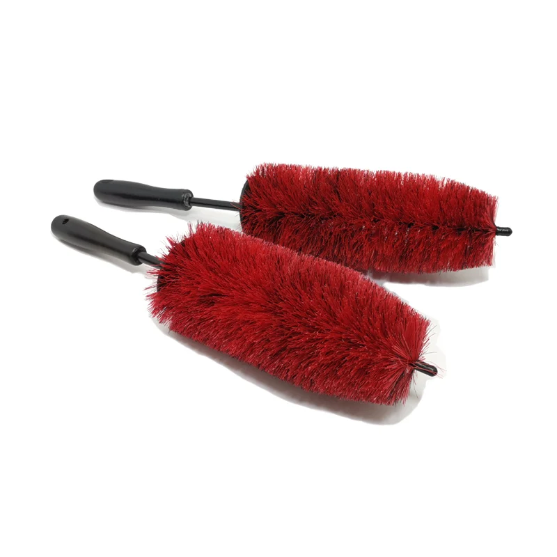 Щетка для чистки колесных ободов премиум-класса, длинная щетка из мягкой щетины для автомобильных колес, щетка из красного сплава для колес