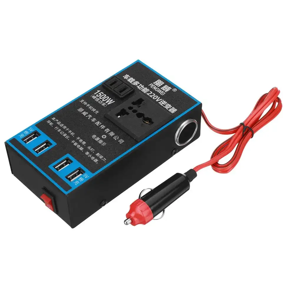 1500 Вт DC 12 В/24 В в переменный ток 220 Портативный USB автомобильный инвертор адаптер с 4 портами зарядное устройство Быстрая зарядка автомобильное универсальное гнездо