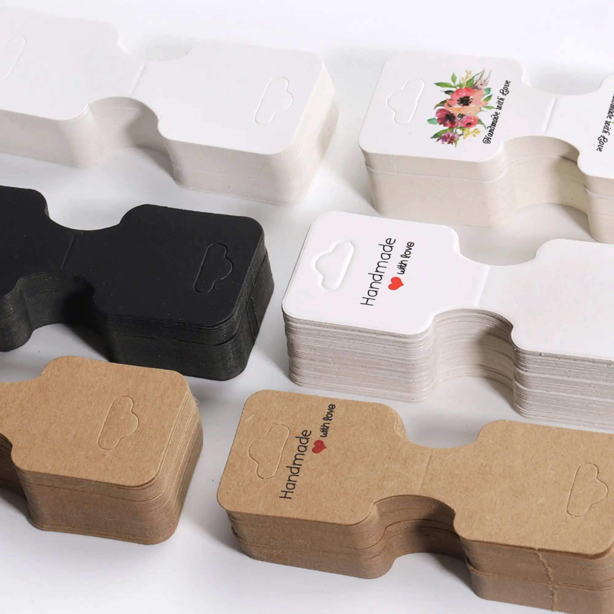 Hot Sale Custom Printing Jewelry Hang Tags High Quality Craft Paper Die Cut Fashion Necklace Earrings Hang Clothing Tags