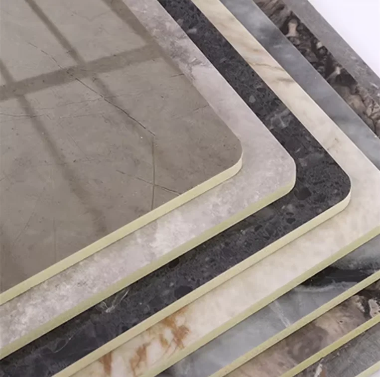 Wood Veneer wall board Wood plastic composite WPC wall panel for interior decoration  UV marble sheet wall panels on sale