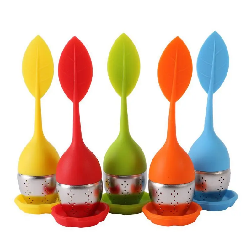 Stainless Steel Tea Ball & Leaf Infuser Silver Silicone Tea Strainer for Brewing Kitchen Tools & Filters